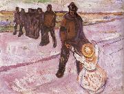 Edvard Munch Worker and Children oil painting